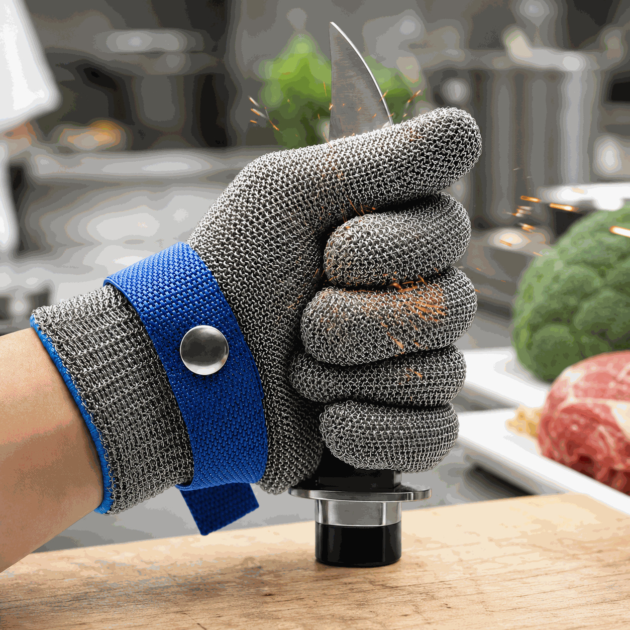 Stainless steel ring mesh glovey