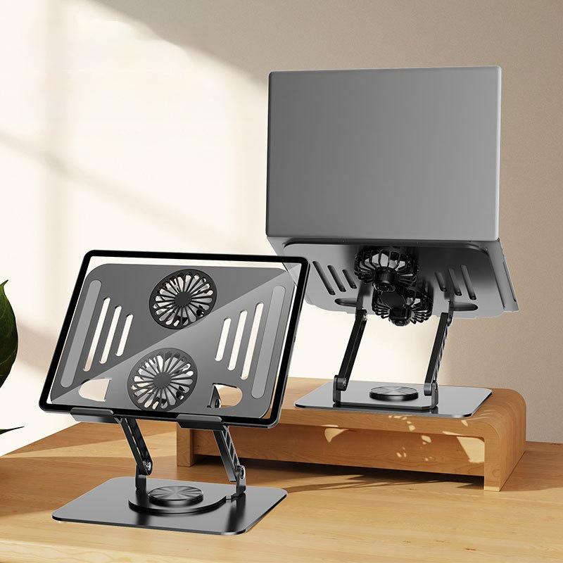 New laptop stand cooling fan desktop stand can rotate 360 ​​degrees tablet computer heightening stand