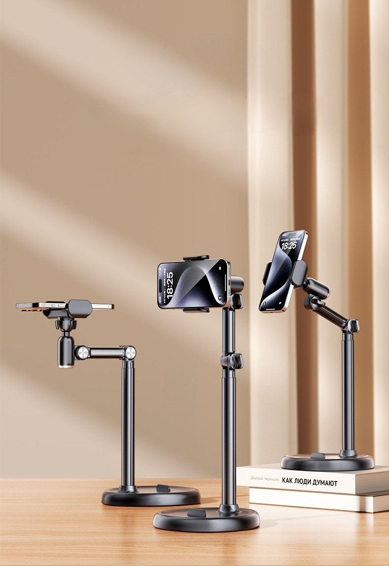 Tablet Stand, Overhead Shooting Stand for Tablets and Phones, Desktop Telescopic Holder Compatible with iPad and Mobile Phones