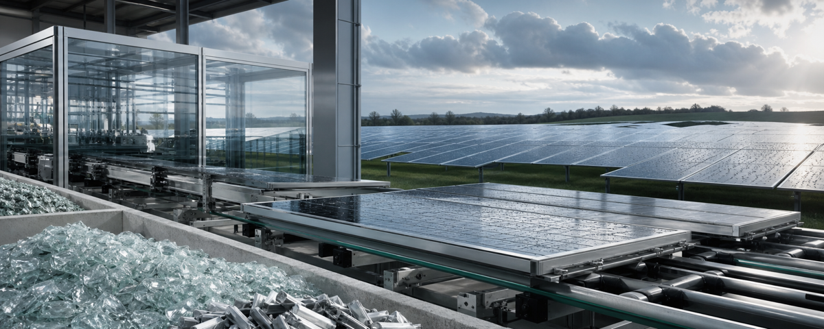 Solar module material recovery and a resilient solar field after rain