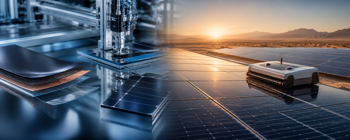 Advanced photovoltaic cell manufacturing transitioning to robotic cleaning and field reliability in an arid solar plant