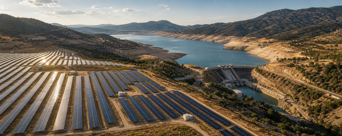 Solar generation and hydro flexibility in a drought-stressed European landscape