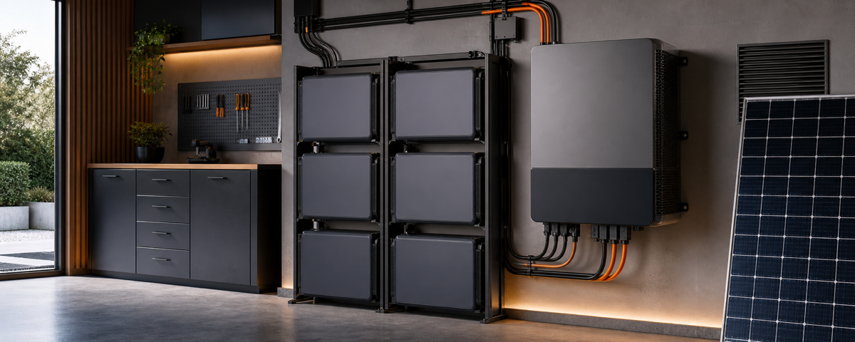 Generic modular battery and inverter architecture in a European energy room