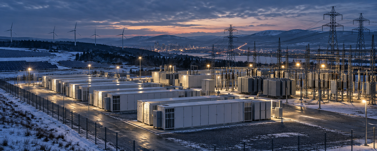 Cold-climate battery containers integrated with grid infrastructure
