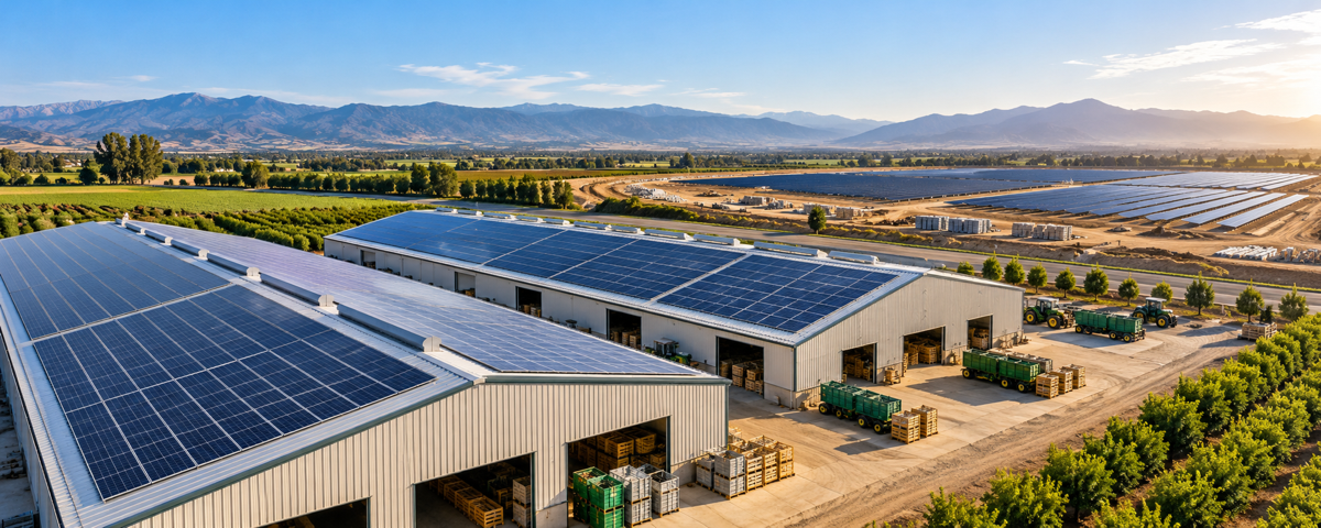 Agricultural rooftop solar and financed project delivery