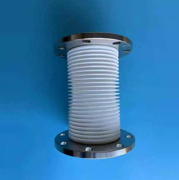 SOSHH heavy-duty PTFE soft connection corrugated bellow installed in a lithium battery powder weighing line
