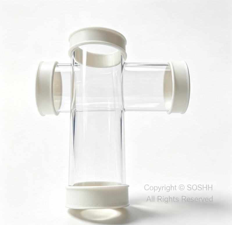SOSHH custom 4-way cross manifold flexible polyurethane connector for powder distribution