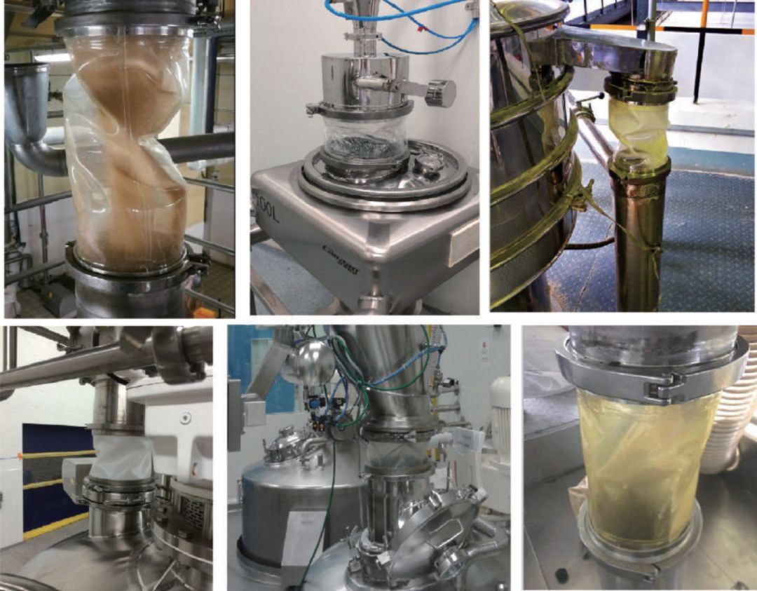 SOSHH anti-static polyurethane flexible connector installed on a high-frequency vibratory sifter ensuring zero dust leakage