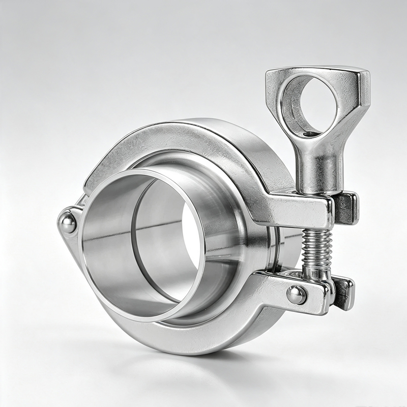 Complete sanitary SS304/SS316L Tri-Clamp connection kit with weld ferrules, heavy-duty clamp and silicone gasket