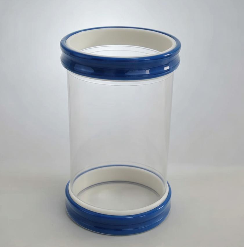 SOSHH PU-10 clear polyether TPU snap-in flexible connector, 1.0mm wall, FDA 21 CFR 177.2600 food grade for bulk powder transfer