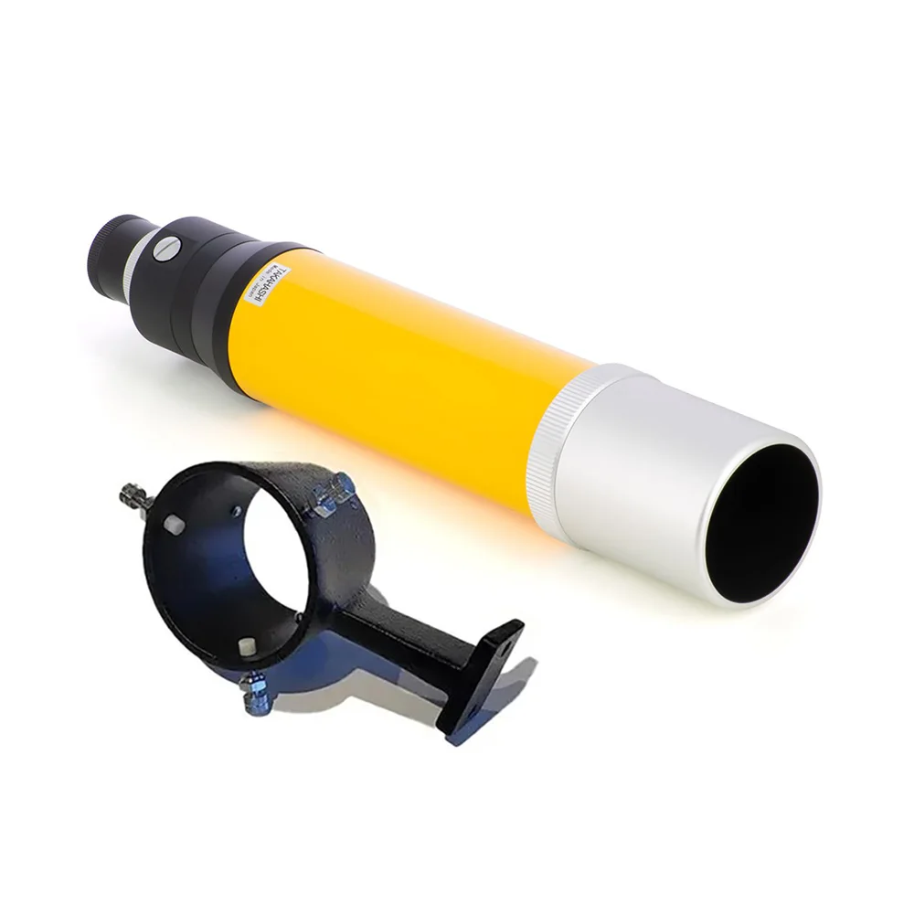 Takahashi 7.5x50 Finderscope yellow-with stand set - #TKA00555Y+TKA00563B）