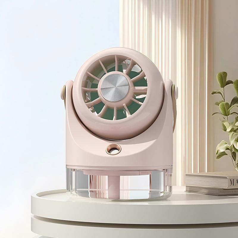 Cute Mist Desktop Fan  Rechargeable Portable Humidifying Cooling Fan with Water Tank