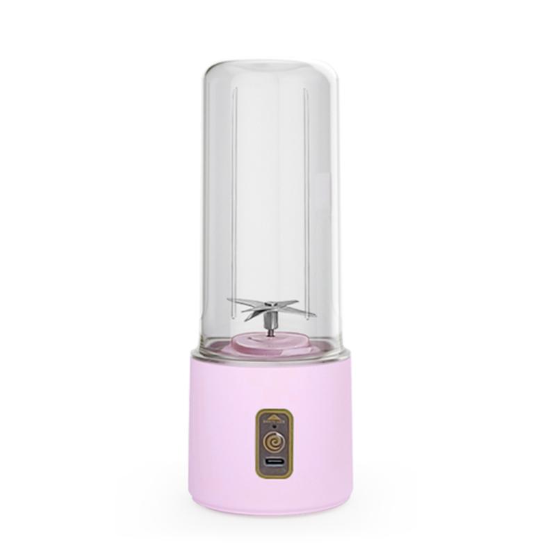 Portable Blender with 2 Cups, 6-Blade Ice-Crushing Personal Juicer Cup, USB Rechargeable Wireless Smoothie Blender, Long-Lasting Battery Mini Blender