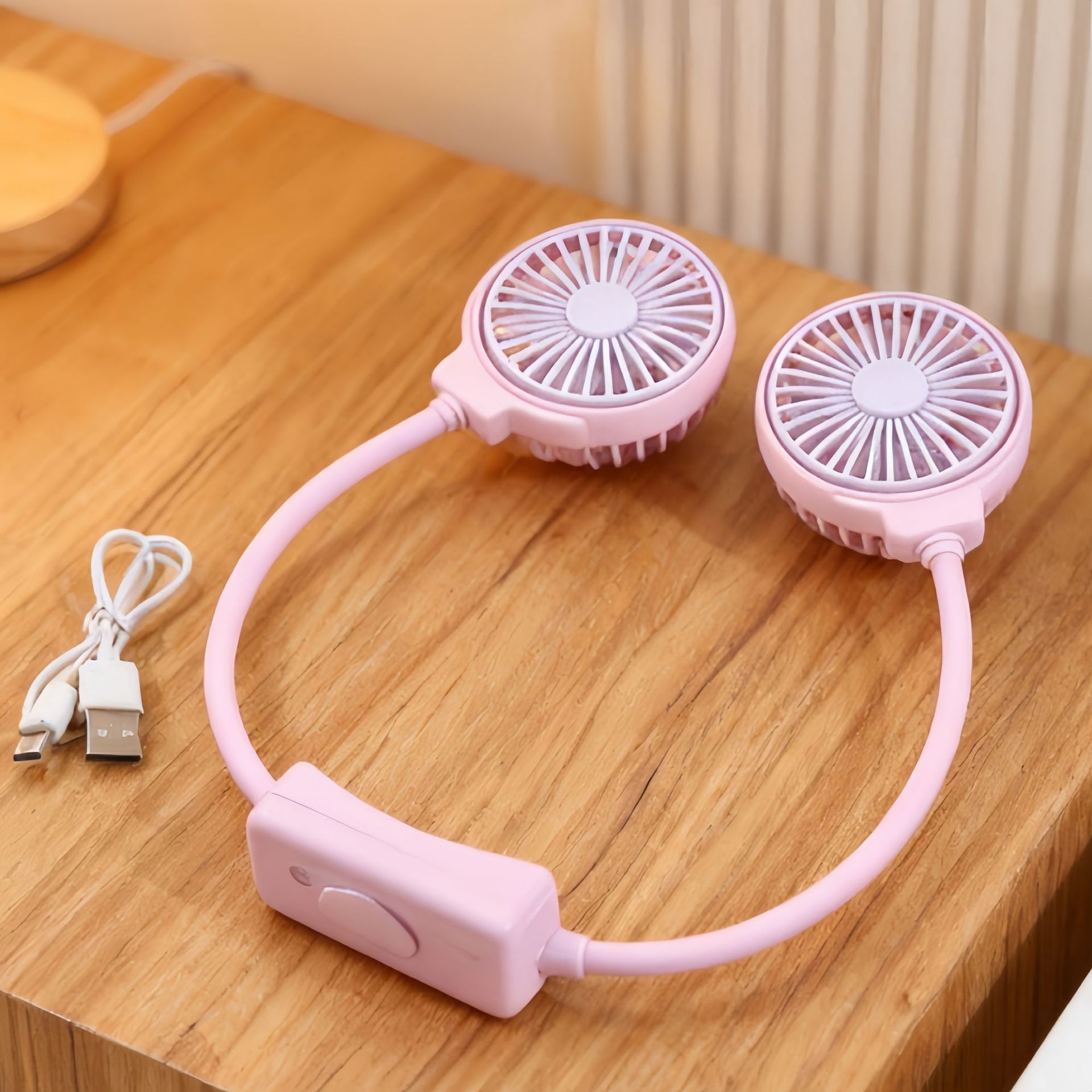 Foldable Portable Neck Fan, Lightweight Hands-Free Wearable Fan with Anti-lost Design, Compact Personal Fan for Travel, Office & Outdoor Activities