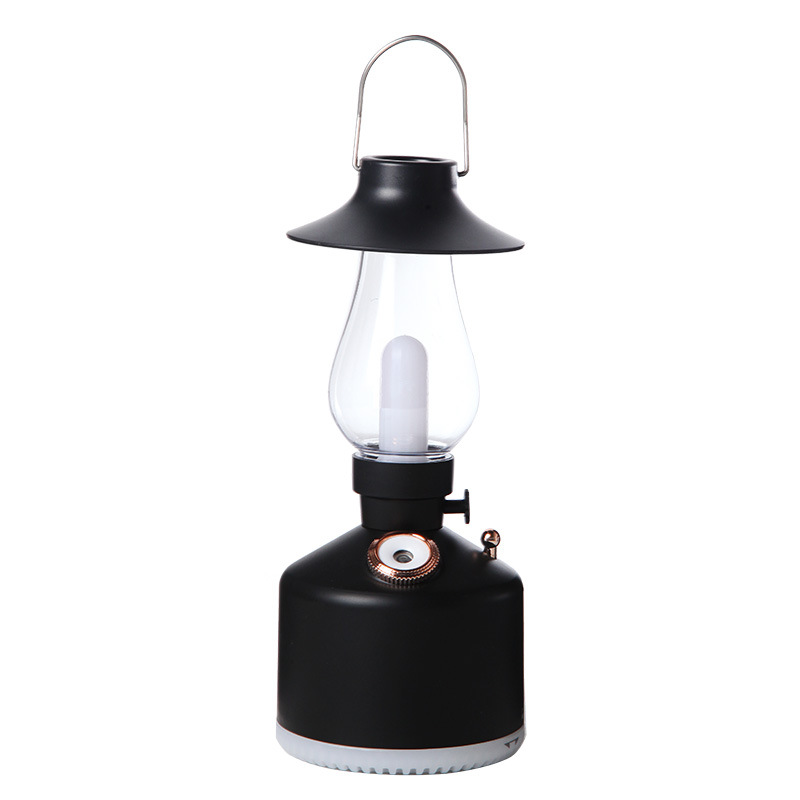 Retro Camping Lantern Humidifier with Night Light - Portable Cool Mist Humidifier, USB Rechargeable, Ultra Quiet for Bedroom, Travel & Outdoor