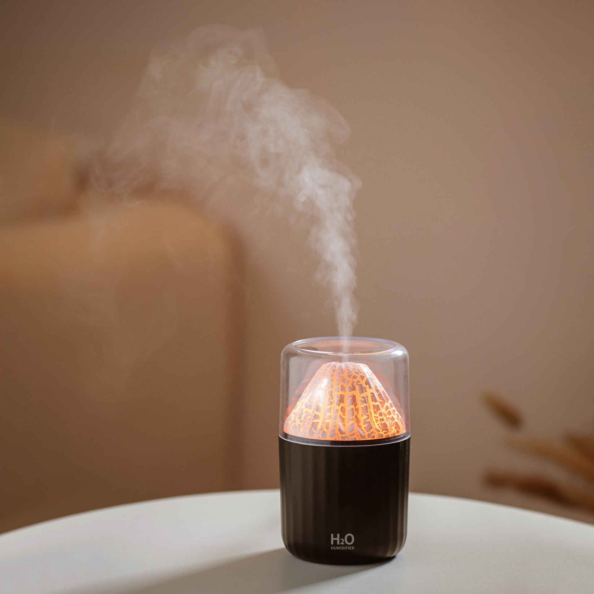 Volcano Humidifier with Colorful LED Light - Cool Mist Humidifier with 2 Mist Modes, Ultra Quiet Portable Humidifier for Bedroom, Office, Home Decor