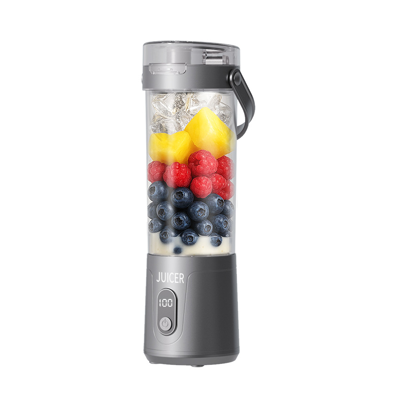 Iced Portable Juicer Cup with Hand Strap, 2-Speed Wireless Smoothie Blender, Pure Copper Motor Rechargeable Mini Blender, Cordless Frozen Drink Maker for Slush, Iced Juice & Fresh Fruit Shakes