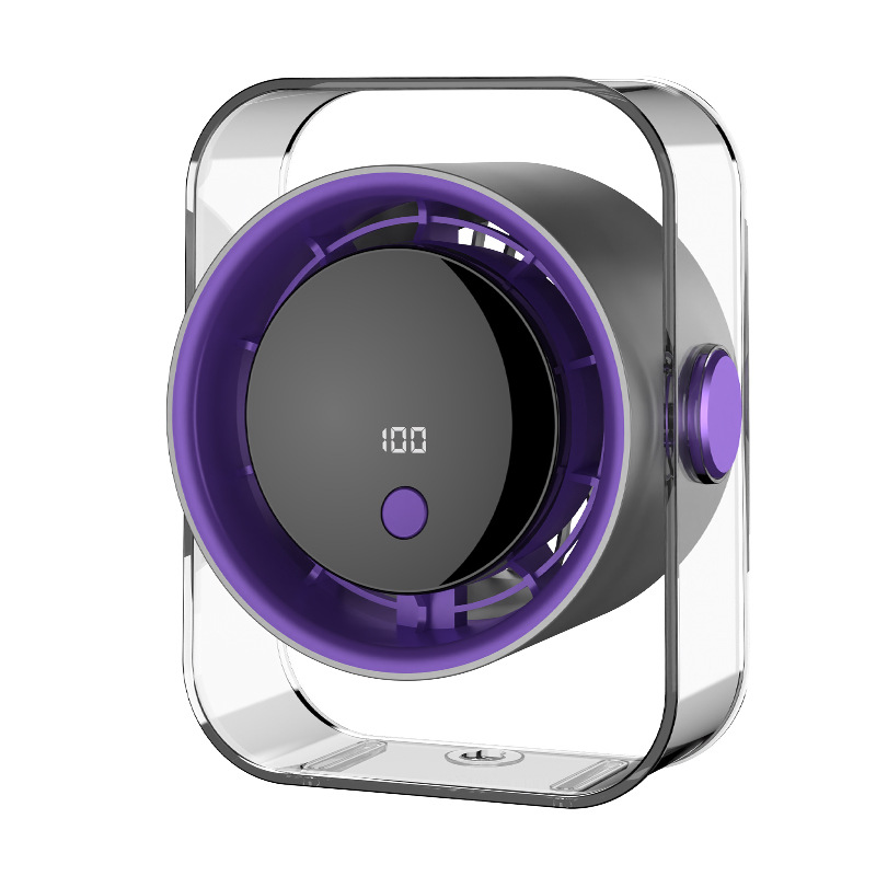 Desktop Fan Home Dormitory Office Plastic USB Type-C Charging Brushless Motor Digital Display High Speed Circulation Fan