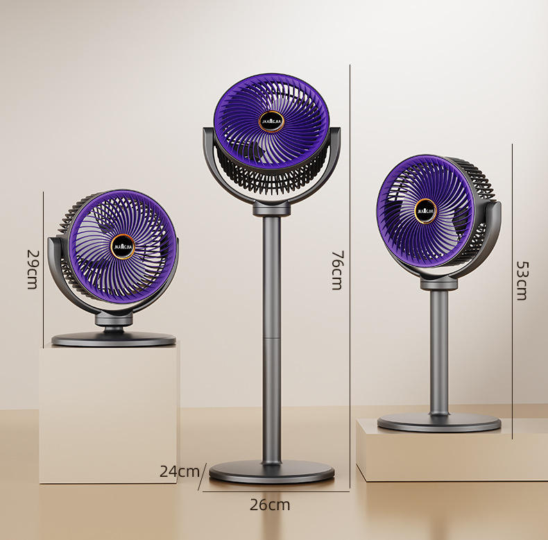 Wholesale Rechargeable Floor Air Circulator Fan with Turbo Airflow 4 Height Adjustable 5 Wind Speed Quiet Desk Fan for Bedroom