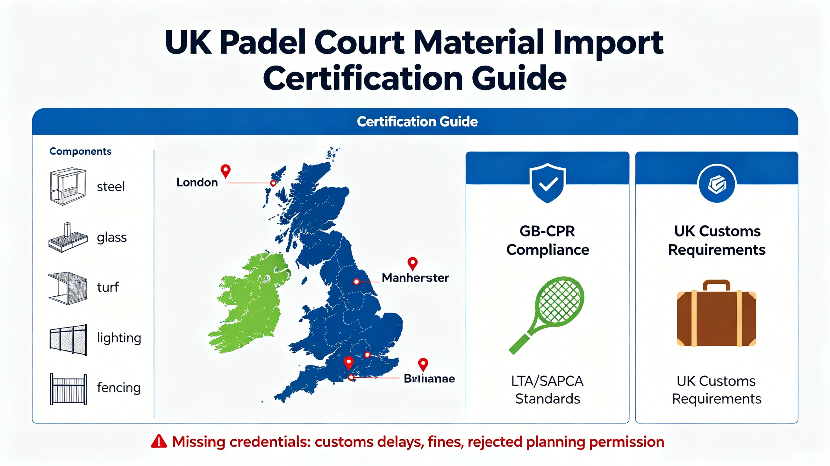 Importing Padel Court Materials to the UK: Essential Certifications & Compliance Credentials