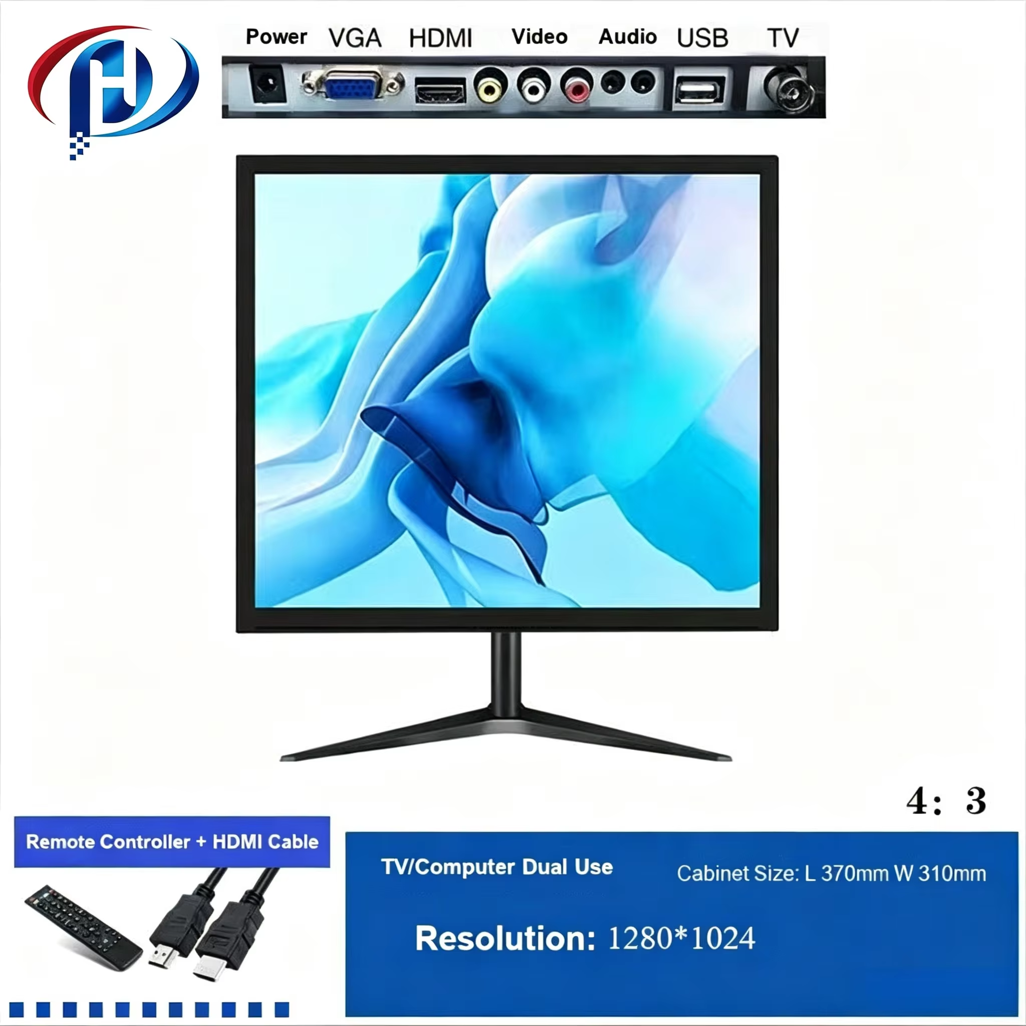 17 "TV/Computer Dual purpose Monitor FHD 1280 * 1024 75HZ