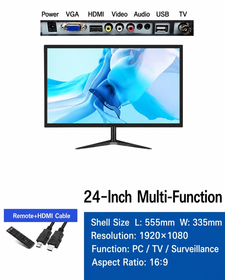 24"TV/Computer Dual purpose Monitor FHD 1920 * 1080 75HZ
