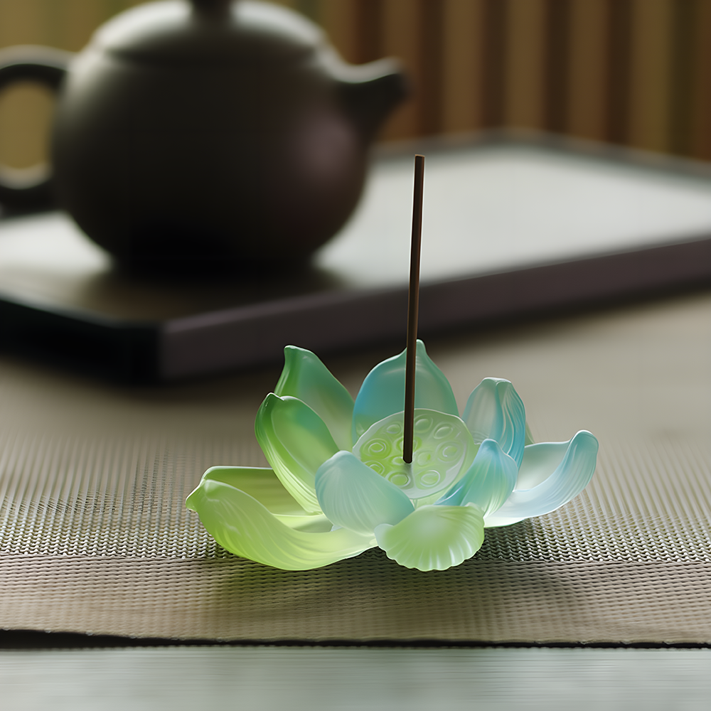 Glazed lotus line fragrant incense insert incense seat zen