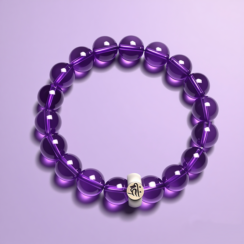 2025 new genuine amethyst nine purple fire bracelet 925 silver jewelry