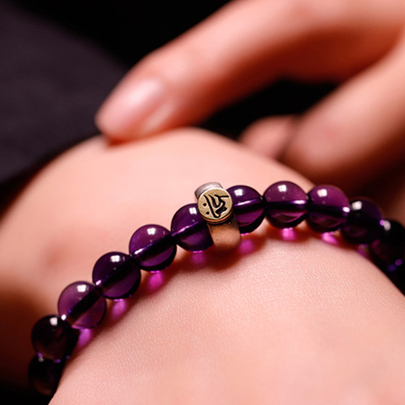 2025 new genuine amethyst nine purple fire bracelet 925 silver jewelry