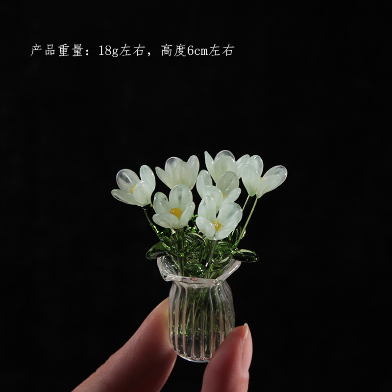 colourful 2.4 inch tall table flowers (with pot)