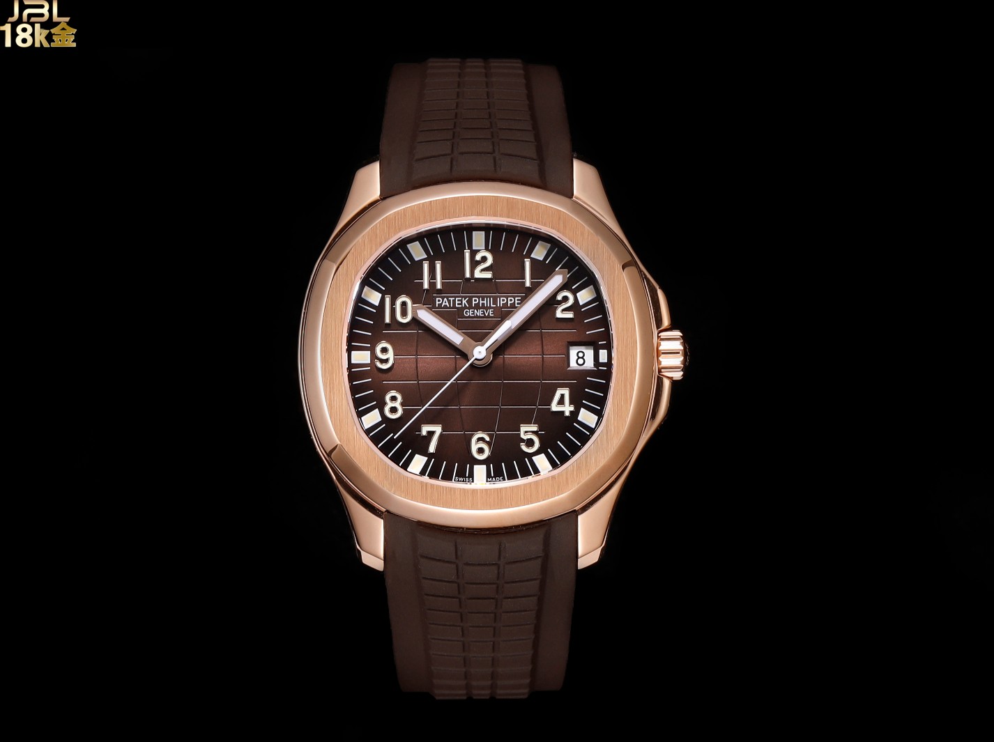 18k gold-plated version of the Patek Philippe Aquanaut series- dark brown