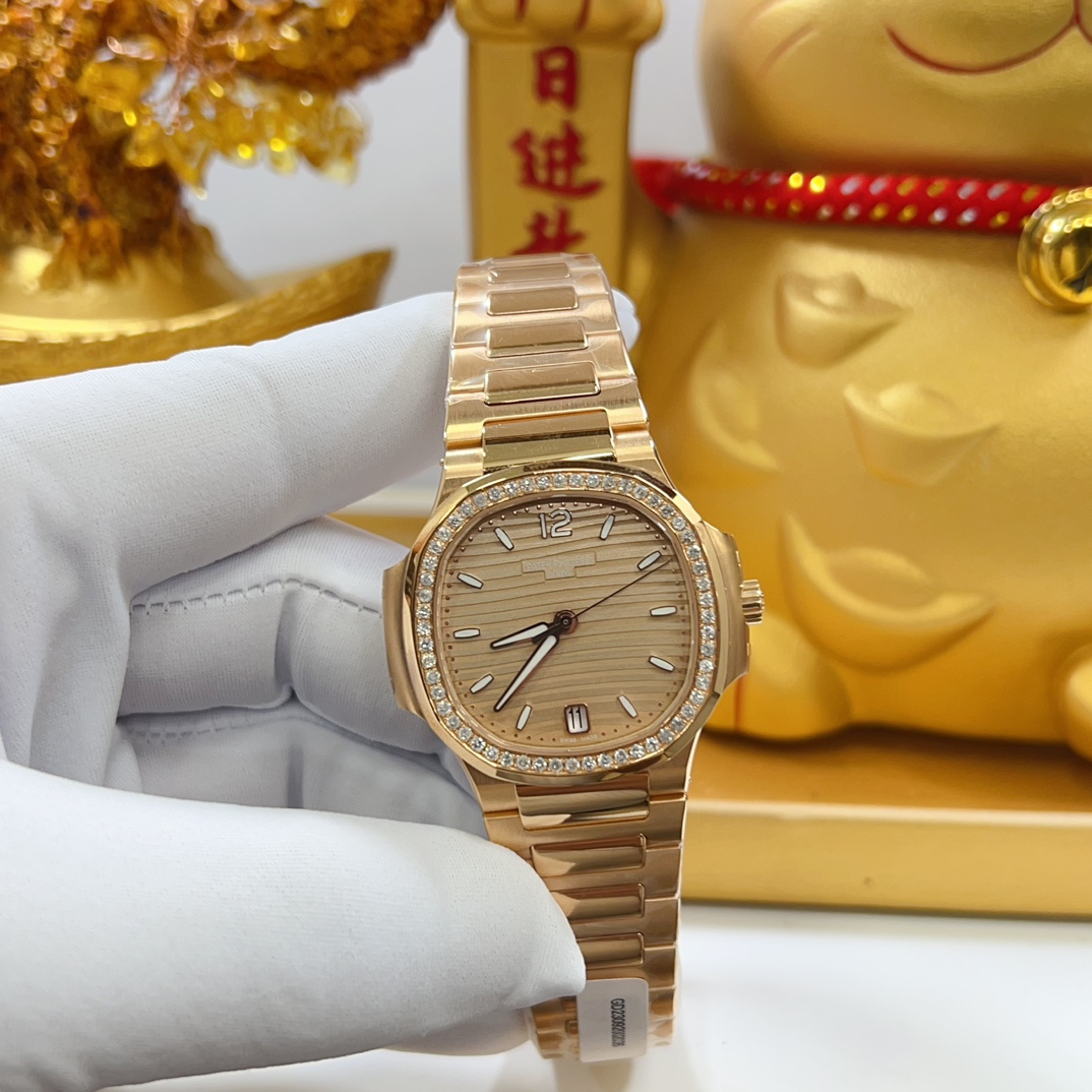 Patek Philippe [3K] Women's Model: 18K rose gold plated with genuine South African diamonds