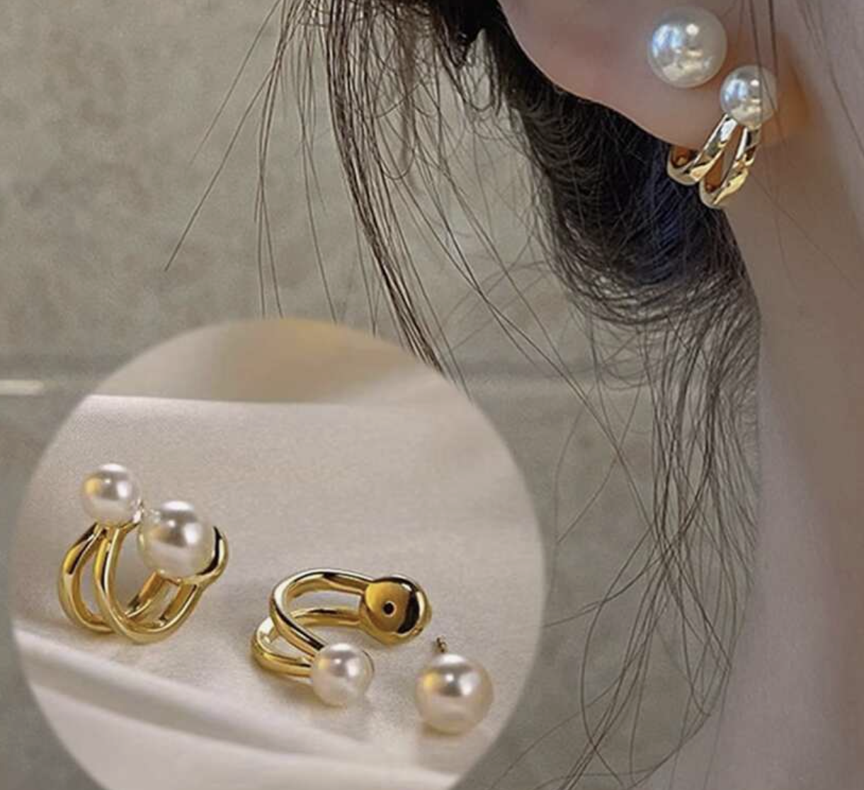 Pearl French Design Chic Stud Earrings