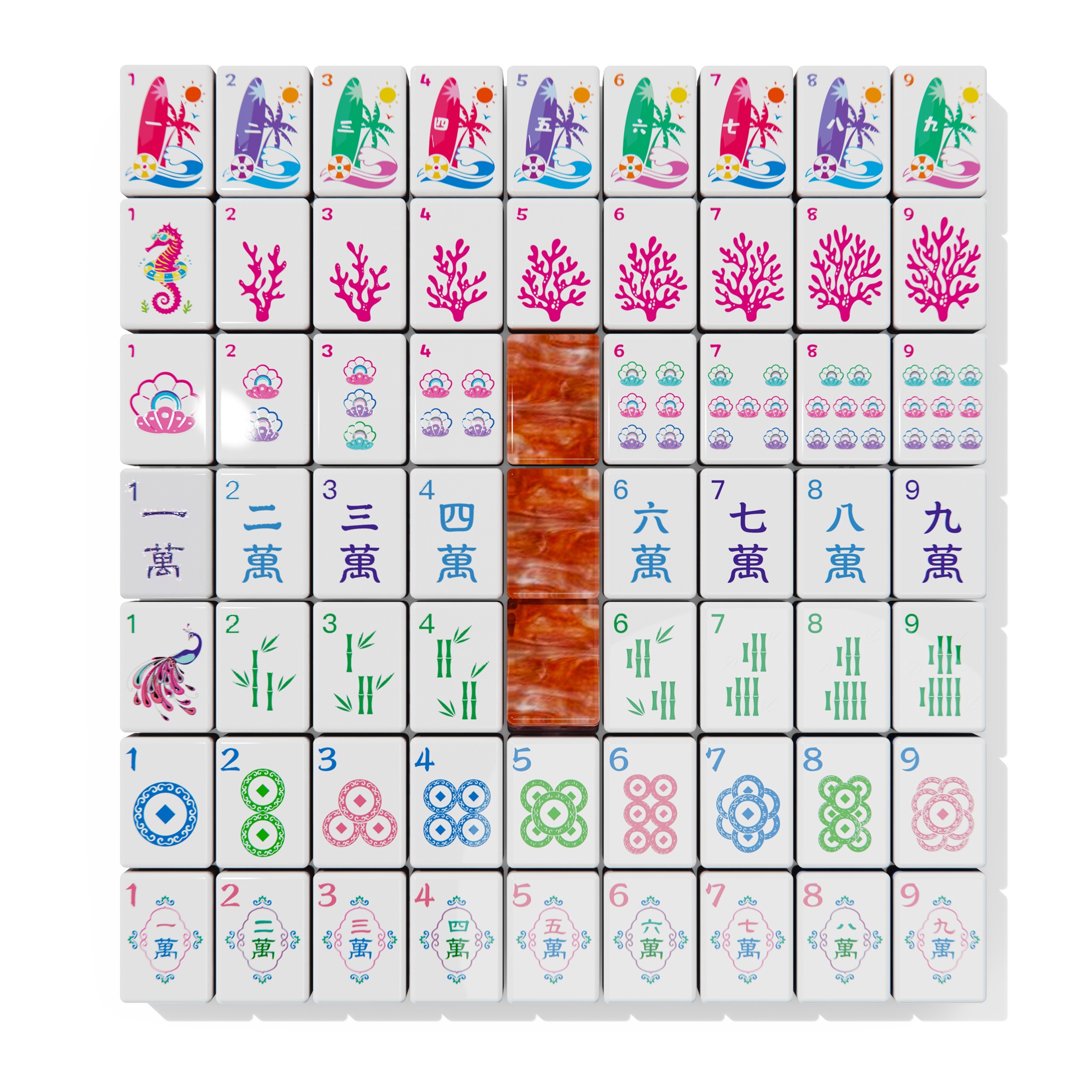 Tropical Orange American Mahjong Set