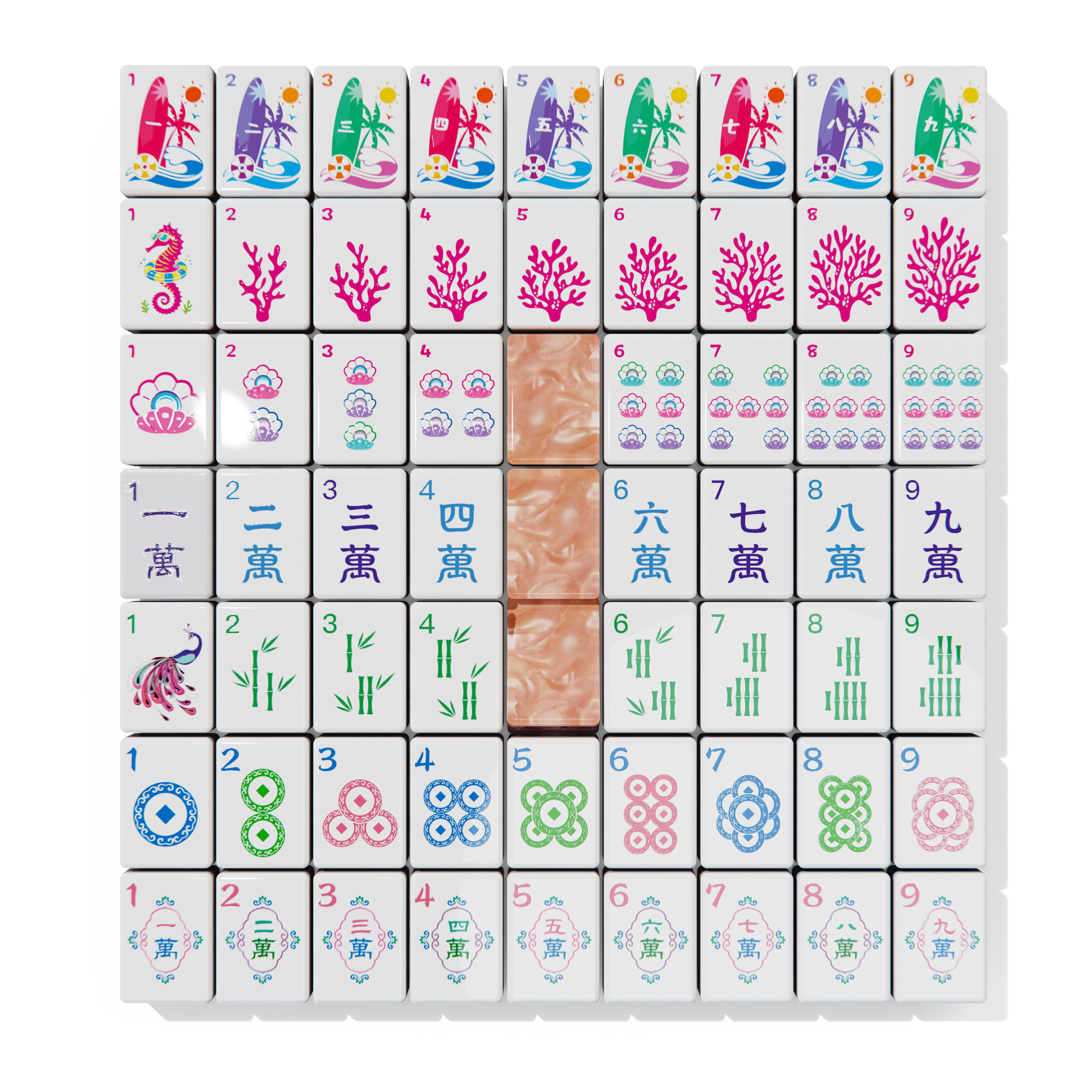 Tropical Peach American Mahjong Set