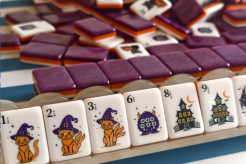 Premium Halloween Cthulhu three-layer acrylic Mahjong, 36mm, 160 Mahjong tiles，Includes Gift Box, Cloth Bag, Dice, Chips, Wind Indicator, and Rule Card