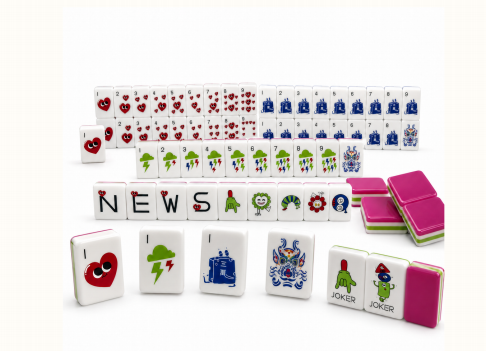 Full of love fuchsia acrylic craft mahjong, 31mm, 160 mahjong tiles, includes gift box, cloth bag, dice, chips, wind indicator, and rule card