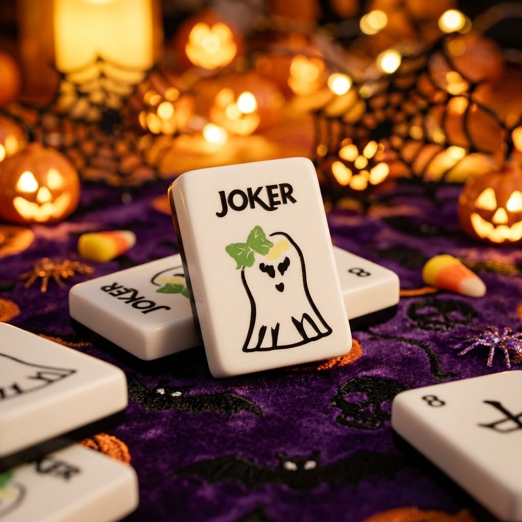 Black and white Halloween new acrylic American-style mahjong, 32mm, 160 tiles, a must-have for family game night