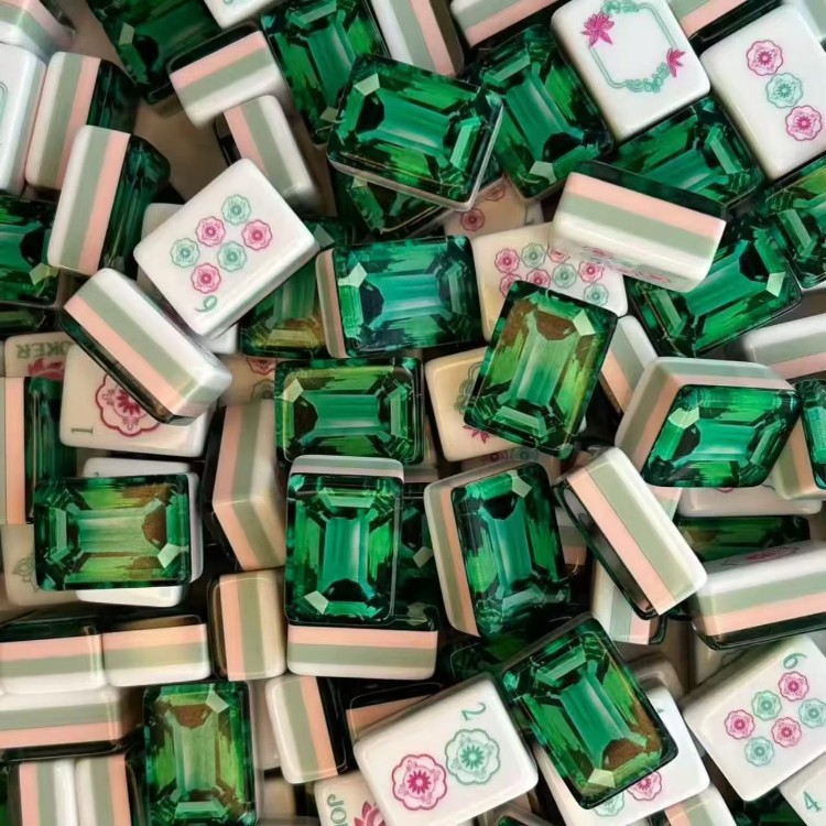 Green Water Drill American-style Mahjong, 32mm, 160 tiles, a must-have for family game nights
