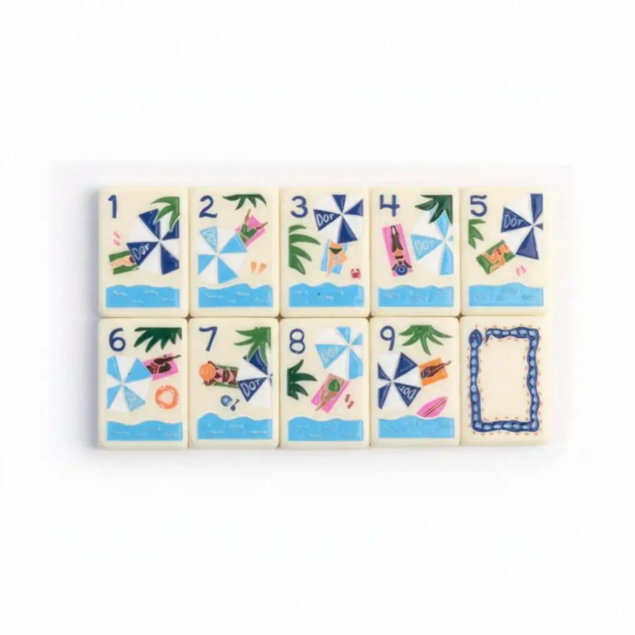 Yellow base with blue and white checkered acrylic mahjong, 36mm, 160 pieces, a must-have for family game night