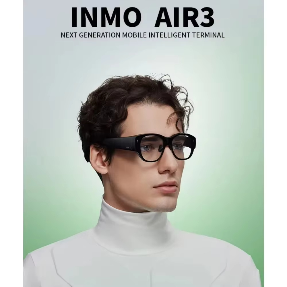New arrival! INMO AIR3 AR smart glasses integrate a 1080p HD screen, a 120Hz high refresh rate, and 3D ring binoculars