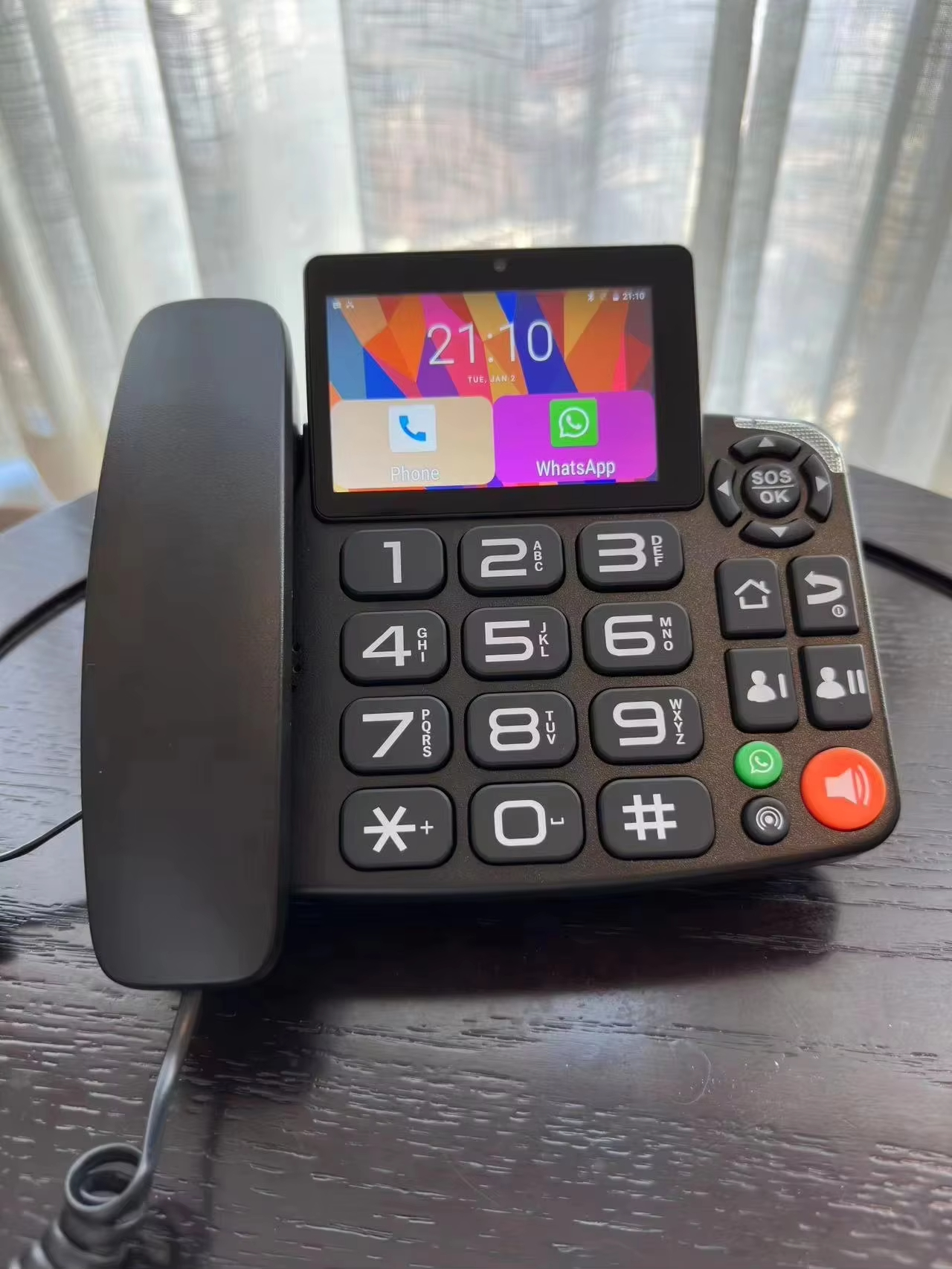 Android LTE Fixed Wireless Phone with 4G SIM,Video Calling,Google Play,Senior Citizens,WiFi Video Phone,Home Office,3+32GB TF ！