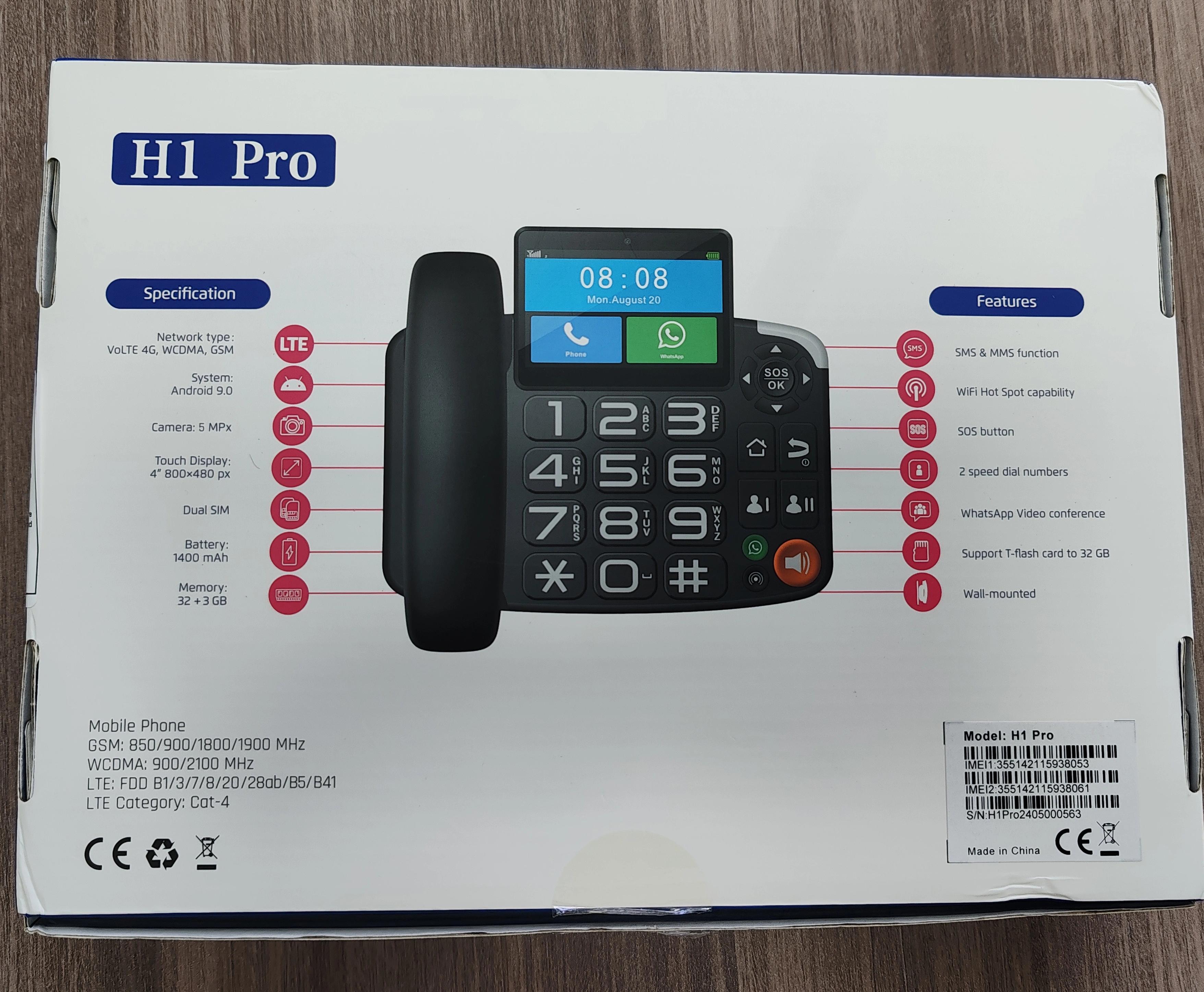 Android LTE Fixed Wireless Phone with 4G SIM,Video Calling,Google Play,Senior Citizens,WiFi Video Phone,Home Office,3+32GB TF ！