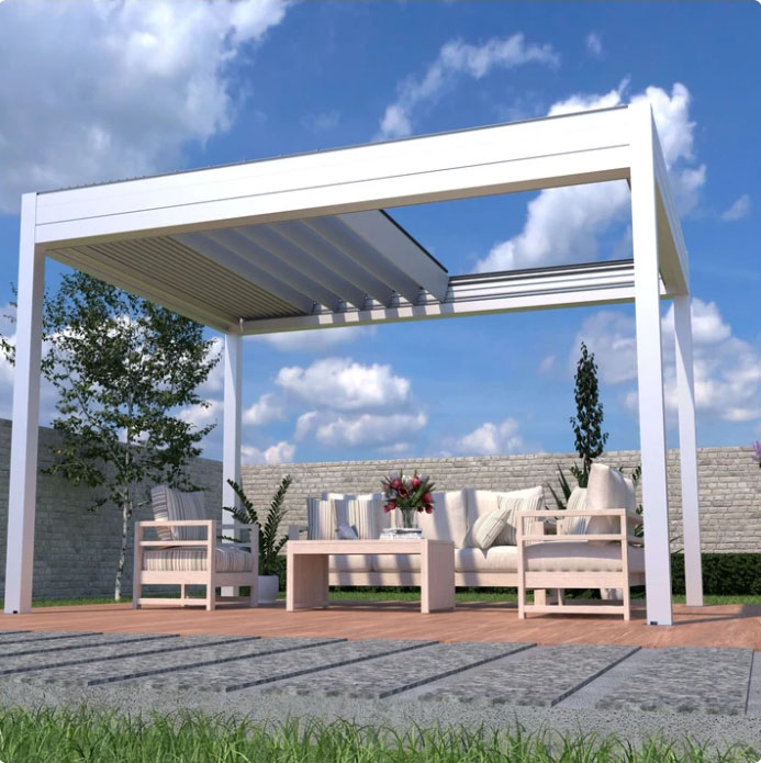 220 Series Motorized Retractable Louvered Pergola