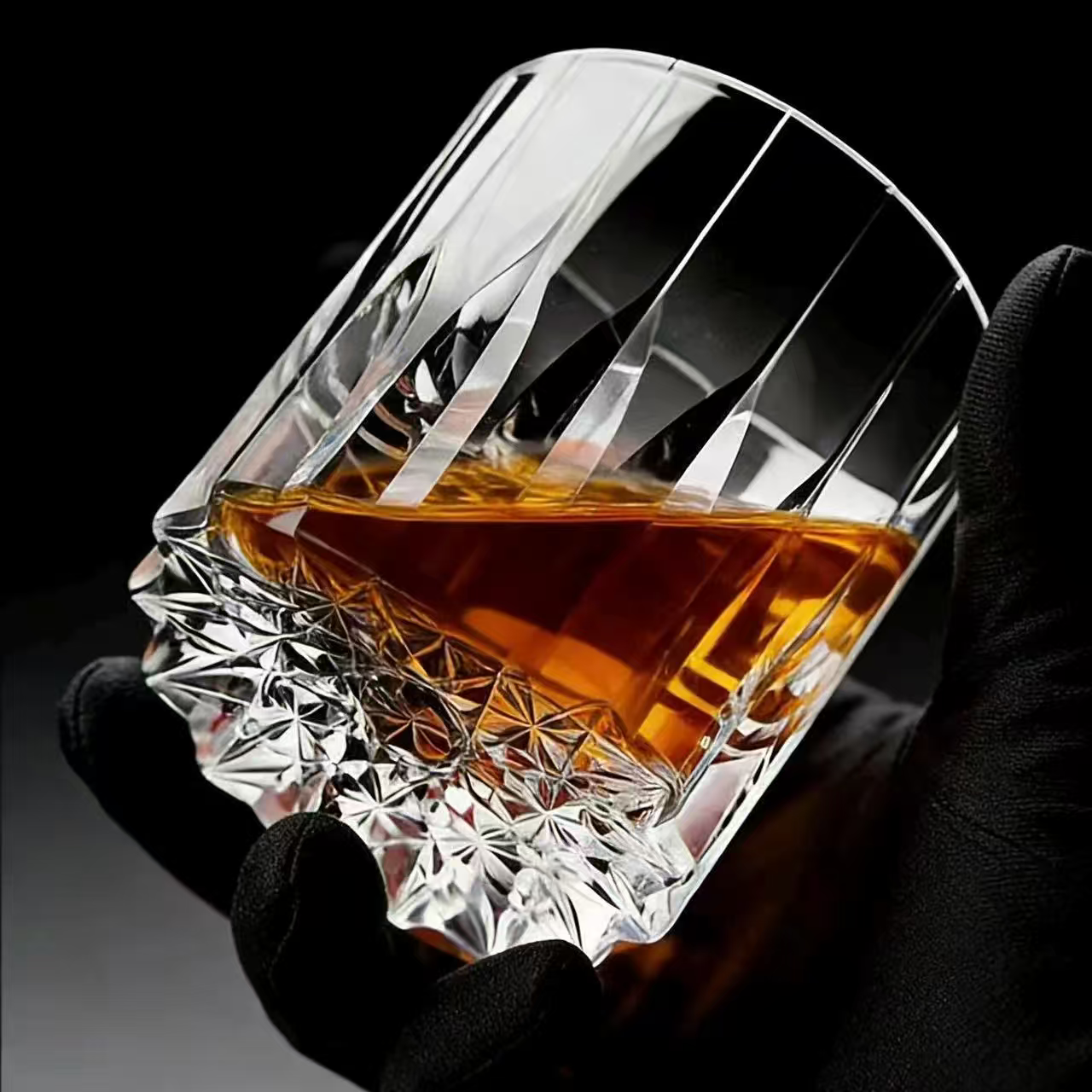 Clear Star-Cut Edo Kiriko Whiskey Glass | Handcrafted Collectible Tumbler🎁