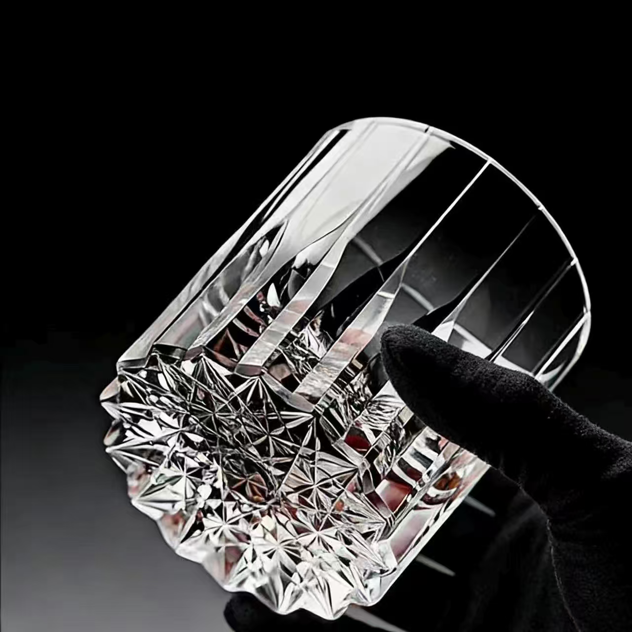 Clear Star-Cut Edo Kiriko Whiskey Glass | Handcrafted Collectible Tumbler🎁