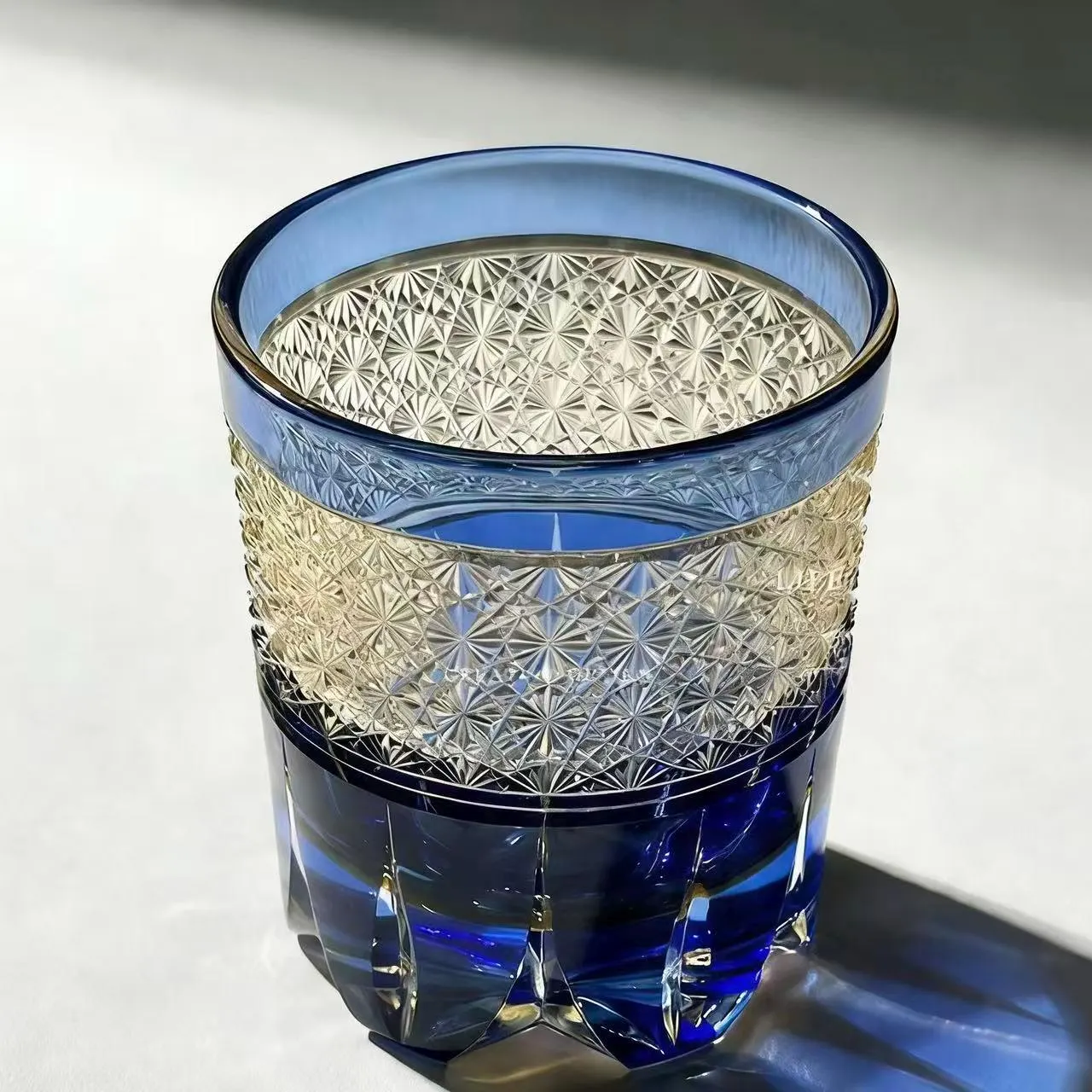 Royal Purple Star Edo Kiriko Whiskey Glass | Handmade Luxury Gift🎁