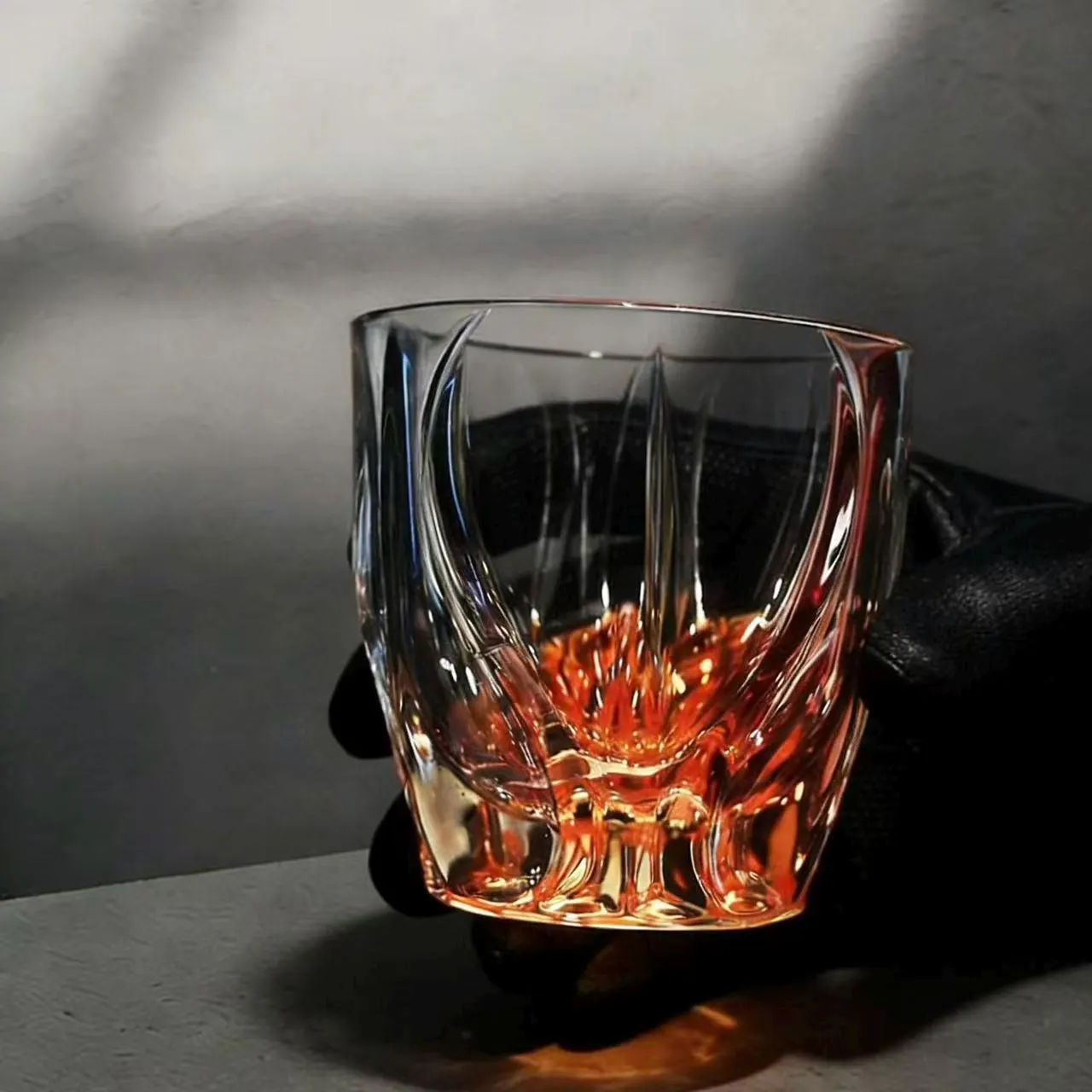 Clear Vertical Ridge  Whiskey Glass | Luxury Handmade Gift
