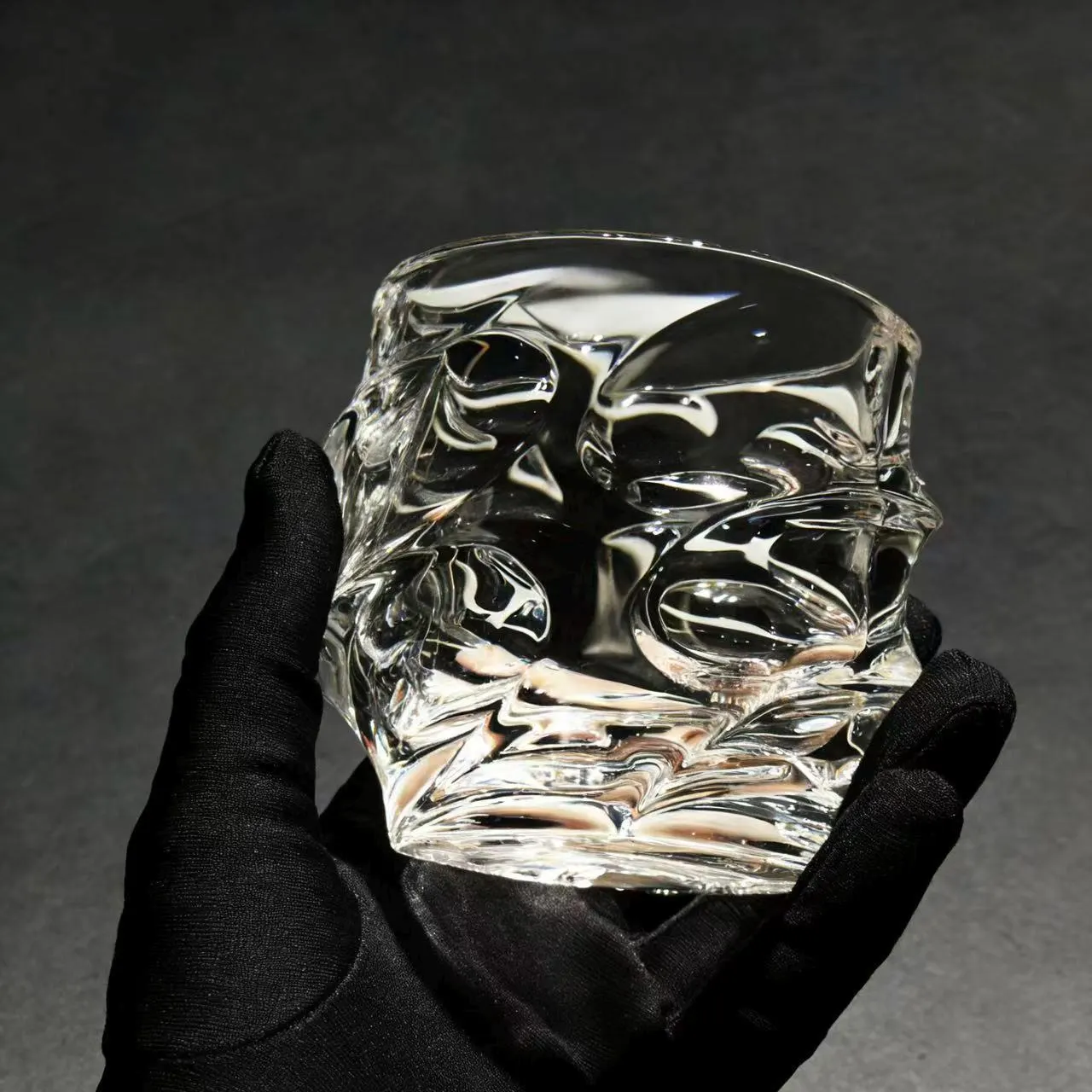 Clear Enamel Floral Whiskey Glass | Luxury Handmade Gifts