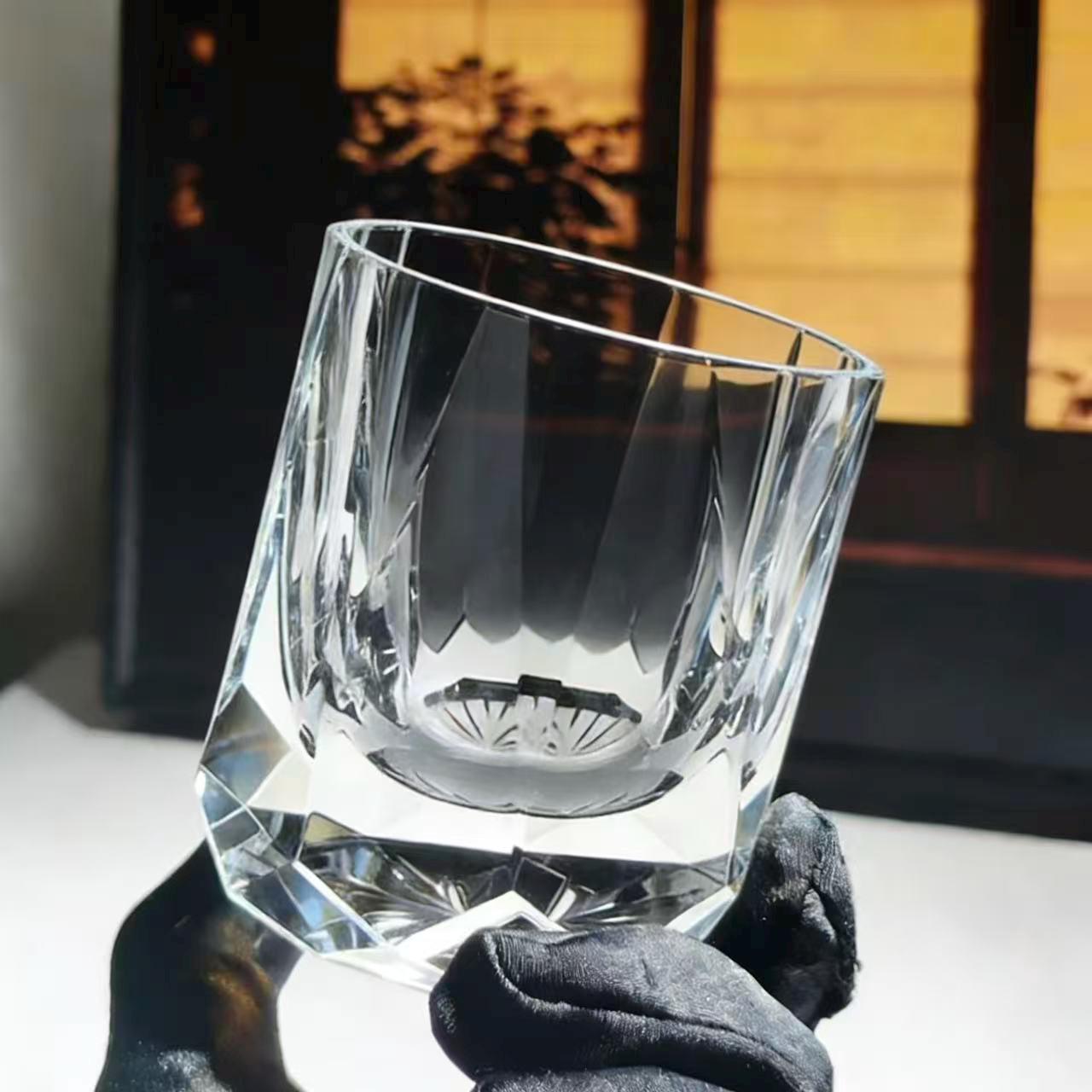 Clear Faceted Crystal Whiskey Glass | Luxury Handmade Gift